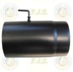 FM Füstcső huzatszabályzós Ø150/300 vastag falú 1 mm fekete pillangószelep acél