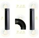  Füstcső szett Ø120mm 3 részes fekete üstházra