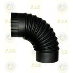 HIT Füstcső könyök Ø130/90° fekete acél fi 130 mm