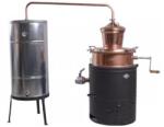 DES Pálinkafőző 100 L keverővel, leeresztőcsappal, horg. , spirálcsöves 200 L hűtővel
