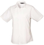 Premier PR302 WOMEN'S SHORT SLEEVE POPLIN BLOUSE XS (PR302WHIT08)