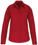 Kariban KA542 LADIES' LONG-SLEEVED COTTON POPLIN SHIRT M (K542-CLASSIC RED-M-12)