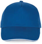 K-UP Kp124 Sandwich Peak Cap - 5 Panels U (kp124-royal Blue/white-unic-100)