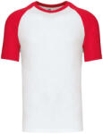 Kariban KA330 BASEBALL - KONTRASZT PÓLÓ 2XL (K330-WHITE/RED-XXL-50)