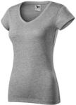 MALFINI Fit V-neck póló női sötétszürke melírozott XL (1621216)