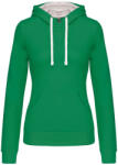 Kariban KA465 NŐI KONTRASZTOS KAPUCNIS PULÓVER M (K465-LIGHT KELLY GREEN/WHITE-M-20)
