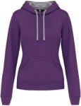 Kariban KA465 NŐI KONTRASZTOS KAPUCNIS PULÓVER 2XL (K465-PURPLE/OXFORD GREY-XXL-20)