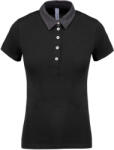 Kariban KA261 LADIES' TWO-TONE JERSEY POLO SHIRT XL (K261-BLACK/DARK GREY HEATHER-XL-50)