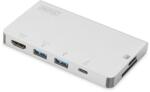 ASSMANN Hordozható Dokkoló, 4k, USB 3.1 C Típus, PD, Fehér (MEN-R1-51569)