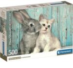 Clementoni Prietenia dintre pisică și iepuraș puzzle HQC de 500 de piese - Clementoni (35539) Puzzle