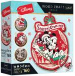 Trefl Wood Craft: Disney - Crăciunul lui Mickey și Minnie, puzzle din lemn premium de 160 de piese - Trefl (20192) Puzzle
