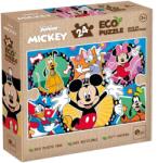 Lisciani Mickey Mouse și prietenii săi 2 în 1 puzzle eco mini de 24 de piese și carte de colorat 35x25cm - Lisciani (111077) Puzzle