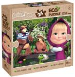 Lisciani Mașa și ursul pe lac 2 în 1 puzzle Eco maxi de 24 piese și carte de colorat 70x50cm - Lisciani (111152) Puzzle
