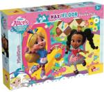 Lisciani Disney Alice în Țara Minunilor 2 în 1 maxi puzzle de 24 piese și carte de colorat 70x50cm - Lisciani (99535) Puzzle