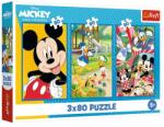 Trefl Disney: Echipa lui Mickey Mouse puzzle 3x80 bucăți - Trefl (34887) Puzzle