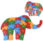 Magic Toys ABC - 123 elefant pe puzzle educativ din lemn (MKL089915) Puzzle