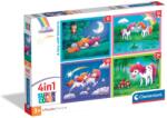 Clementoni O zi cu unicornii 4 în 1 puzzle - Clementoni (21740) Puzzle