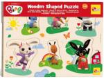 Lisciani Bing și prietenii săi puzzle de sortare a formelor din lemn cu 6 piese - Lisciani (111244) Puzzle
