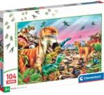 Clementoni Super puzzle 104 piese - Țara Dinozaurilor - Clementoni (25779) Puzzle
