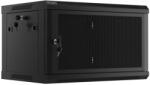 Lanberg WF01-6406-23B 19" 6U SZÉL: 600mm MÉLY: 450mm MAG: 379mm lapraszerelt perforált ajtós fekete fali rack szekrény (WF01-6406-23B) - bestbyte