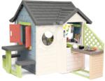 Smoby Căsuță cu magazin și restaurant cu masă Chef House Life Smoby extensibilă cu bucătărie exterioară și bănci (SM810256-G) Casuta pentru copii