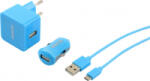 Sencor SCO 516-000BL USB töltő szett MicroUSB kábellel kék (SCO 516-000BL) - aqua