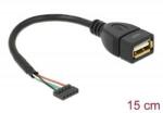 Delock USB 2.0-s csatlakozóhüvellyel ellátott kábel, 2, 00 mm, 5 tűs > USB 2.0 A-típusú 15cm (84831) (84831)