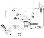 Styron NA40/50 fürdőkádszifon túlfolyóval, leeresztőszeleppel