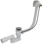 RAVAK Szögletes kádfeltöltő a túlfolyónál, kád le/túlfolyó szettel, bowdenes vezérléssel, krómozott fedél (X01504)