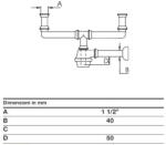 Ghidini mosogatószifon kétágú kivitel