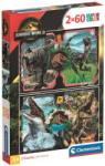 Clementoni Puzzle pentru copii Clementoni din 2 х 60 piese - Lumea Jurassică (24830) Puzzle