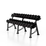 Marbo Gumírozott acél súlyzók 5-32, 5 kg állvánnyal - Marbo Sport, 552kg, 24db egykezes súlyzó, acél, gumírozott, tartóval, kétsoros állvány