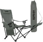 VIRTUFIT Összecsukható kemping fotel lábtartóval és hordtáskával - szürke szürke