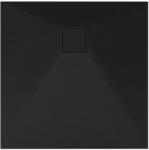 Welland kőhatású zuhanytálca szifonnal 80 x 80 cm - fekete (GT-8080SS)