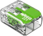 WAGO GREEN Vezeték összekötő 2x0.2-4mm2 minden vezetéktípushoz, karos, áttetsző (221-422) (221-422)