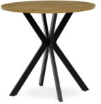 Artium Kerek étkezőasztal Tölgy Dekorációval. Méret: 80x75 cm. Mdf asztallap, fém váz (HT-F4108_OAK)