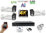 Monitorrs Security - 4k AI IP park kamerarendszer 3 kamerával 8 Mpix - 6380K3