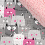 Takoy Téli softshell baby pink színű sherpa (báránybunda) anyaggal prémium 20000 / 10000 szürke cicák