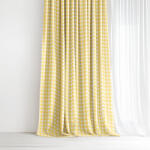 Goldea dekoratív drapéria - sárga kockás 200x150 cm