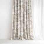 Goldea draperie decorativă luca - flori albe 240x150 cm