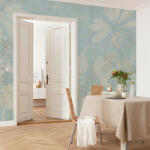  Pasztell mentazöld levélnyomat mintás fotótapéta