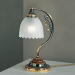 Reccagni Angelo Veioza, Lampa de masa design italian din alama cu lemn 3950 (RA-P. 3950)