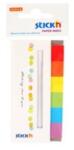STICKN Stick index hartie color 45 x 15 mm, 6 x 30 file/set, Stick"n - 6 culori alb/neon (HO-21598)