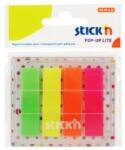 STICKN Film index autoadeziv 45 x 12mm, 4 x 20 file, dispenser, Stick"n Pop-up Lite - 4 culori neon (HO-21649)
