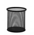 Q-CONNECT Suport metalic Mesh, pentru instrumente de scris, forma rotunda, Q-Connect - negru (KF00864)