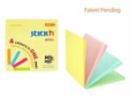 Stick'n Magic notes autoadeziv 76 x 76 mm, 100 file, Stick'n Magic Notes - 4 culori pastel (HO-21574)