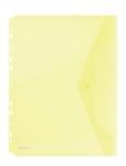 DONAU Folie protectie doc. A4, clapa laterala, inchidere cu capsa, 4/set, 200 microni, DONAU - galben transparent (DN-8540001PL-11)