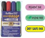 ARTLINE Marker pentru tabla de scris ARTLINE 517 - Dry safe ink, varf rotund 2.0mm, 4 culori/set (EK-517/4W)