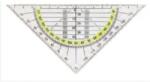 ALCO Echer 22 cm, cu raportor 180 grade, plastic transparent, ALCO (AL-1578)