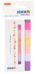 STICKN Stick index hartie color 45 x 15 mm, 6 x 30 file/set, Stick"n - 6 culori neon si pastel (HO-21595)